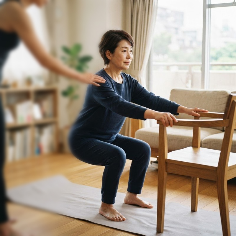 ご自宅での出張パーソナルトレーニングの様子